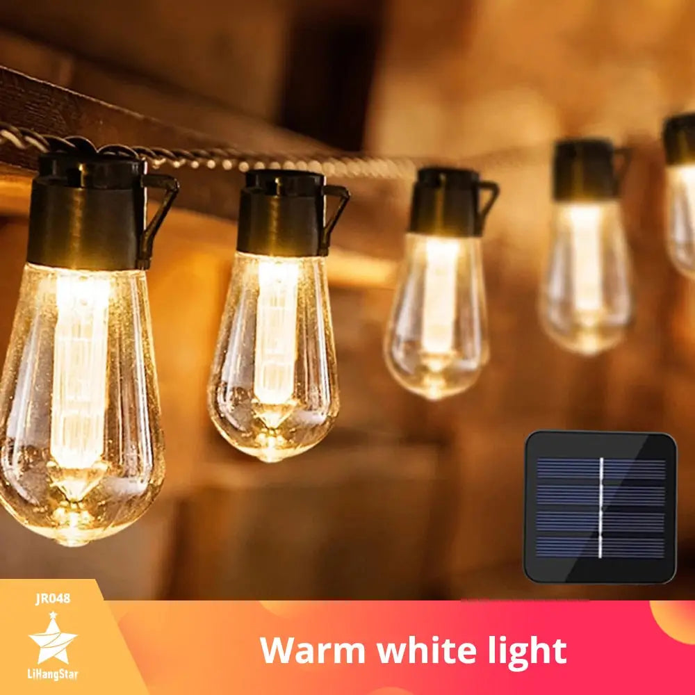 Smart Addresses Solar Edison: Bulb Waterproof String Lights Solar Energy Outdoor Lighting
